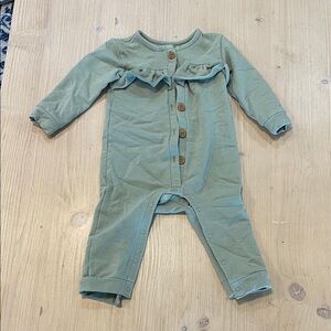 Nordstrom Green Button-Up Baby Romper